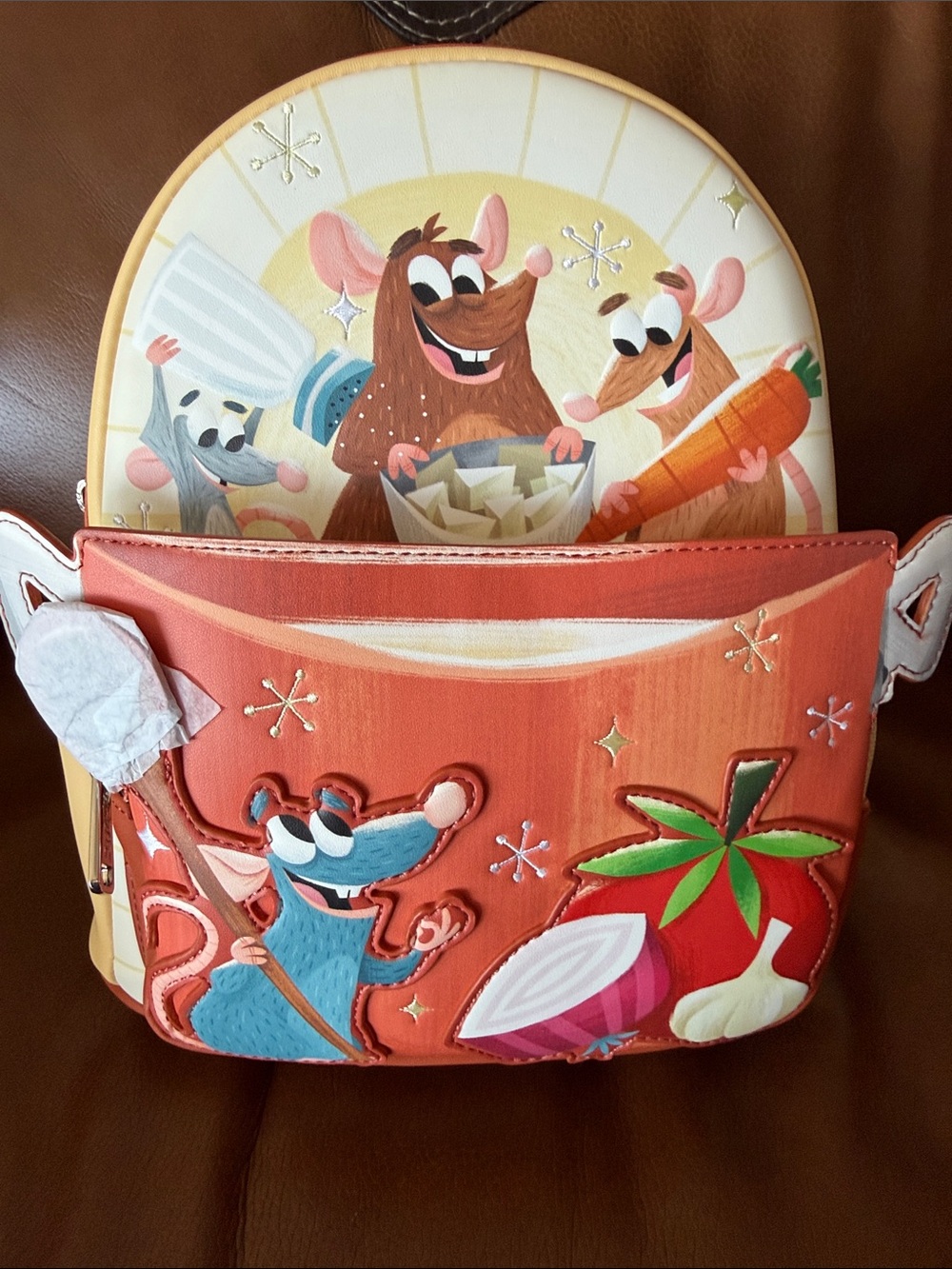 Loungefly Orange Rat & Chef Friends Backpack